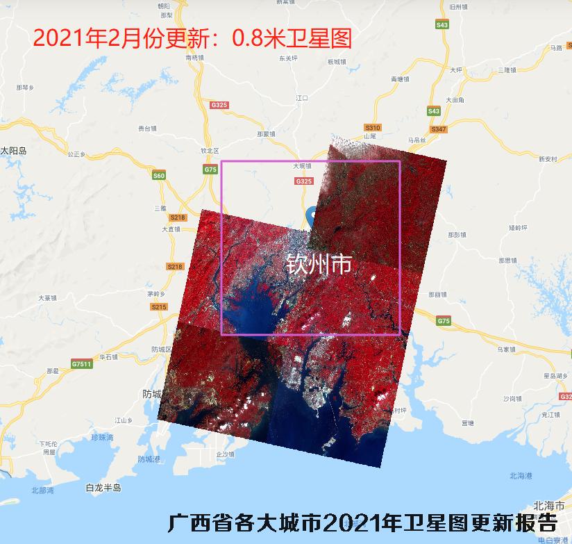 广西省各大城市2021年高清卫星图更新报告