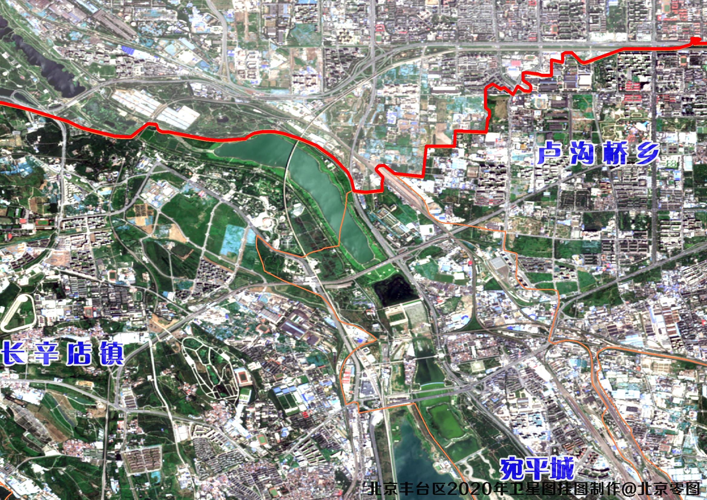 北京市丰台区2020年卫星图挂图制作