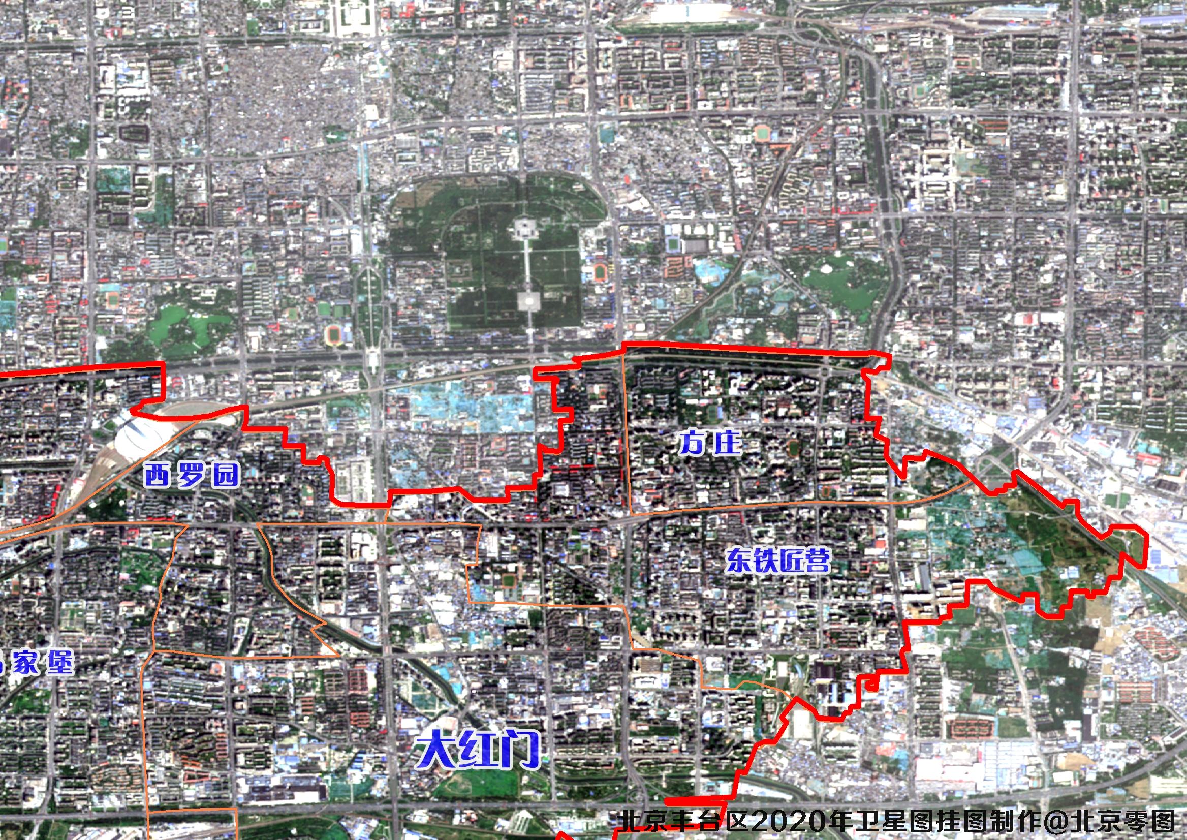 北京市丰台区2020年卫星图挂图制作