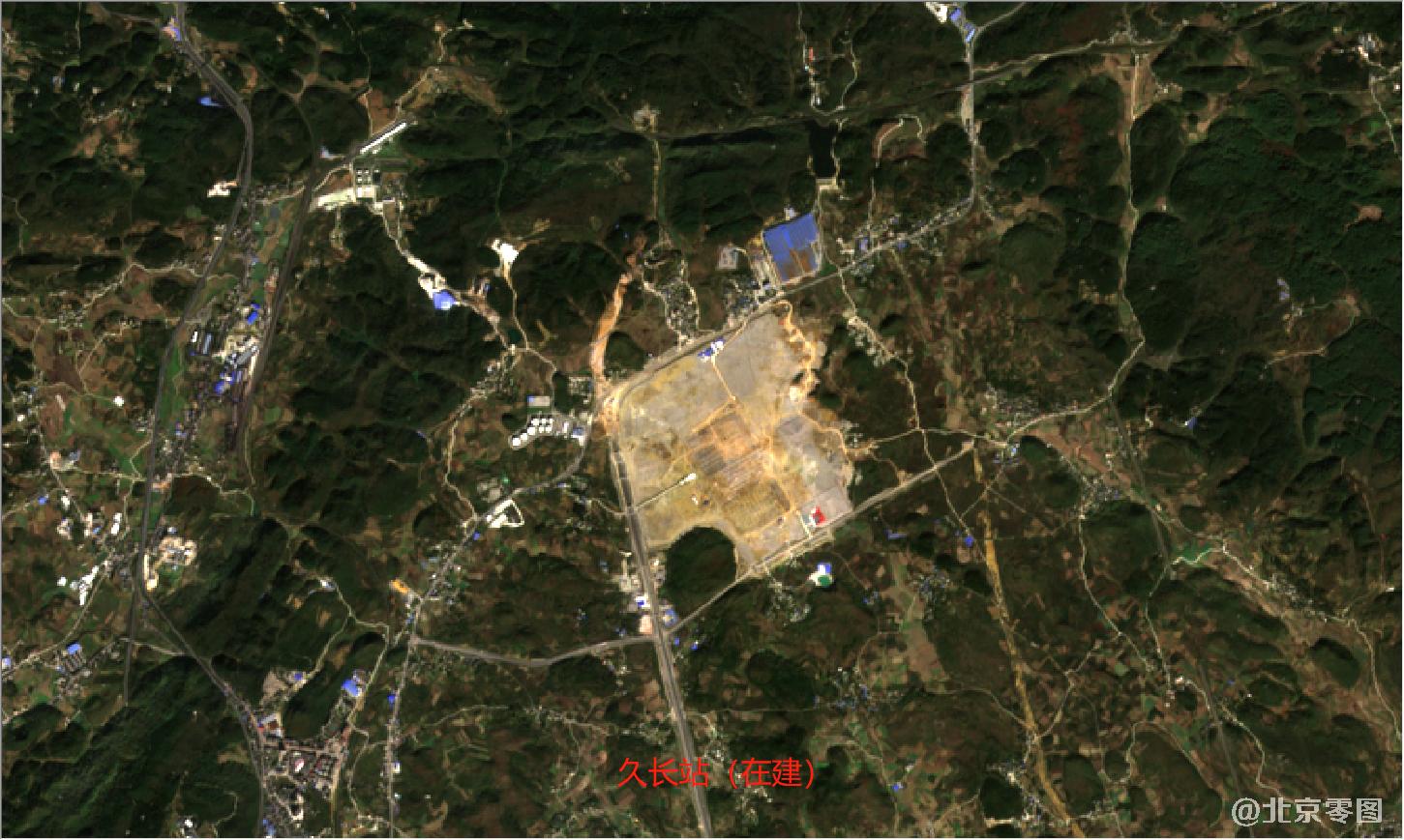 贵州省2021年最新卫星图-久长站（在建）