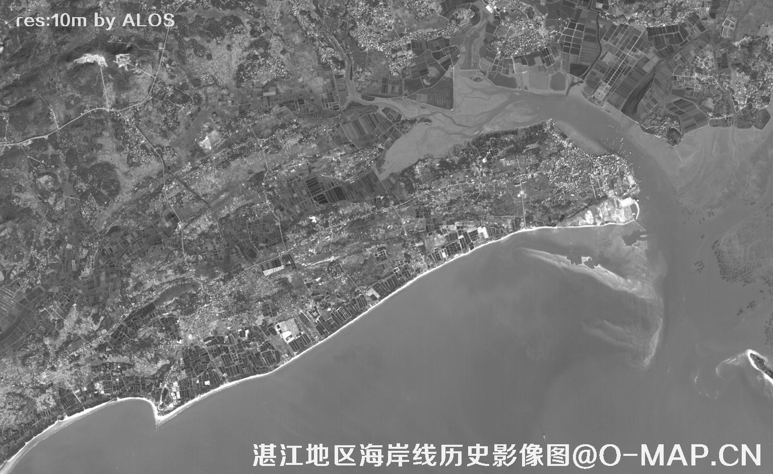 广东省湛江地区2010年海岸带历史卫星图