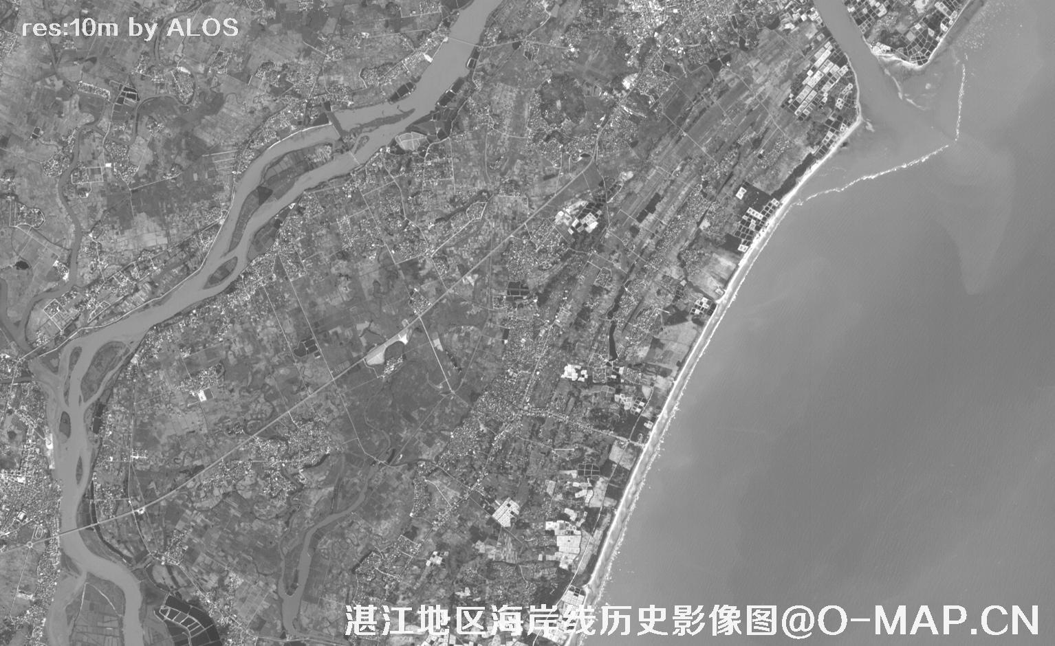 广东省湛江地区2010年海岸带历史卫星图