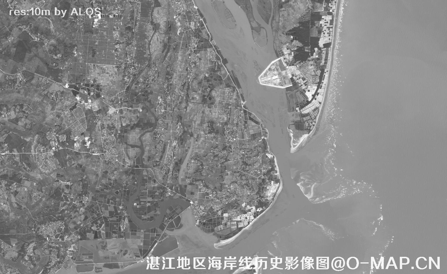 广东省湛江地区2010年海岸带历史卫星图