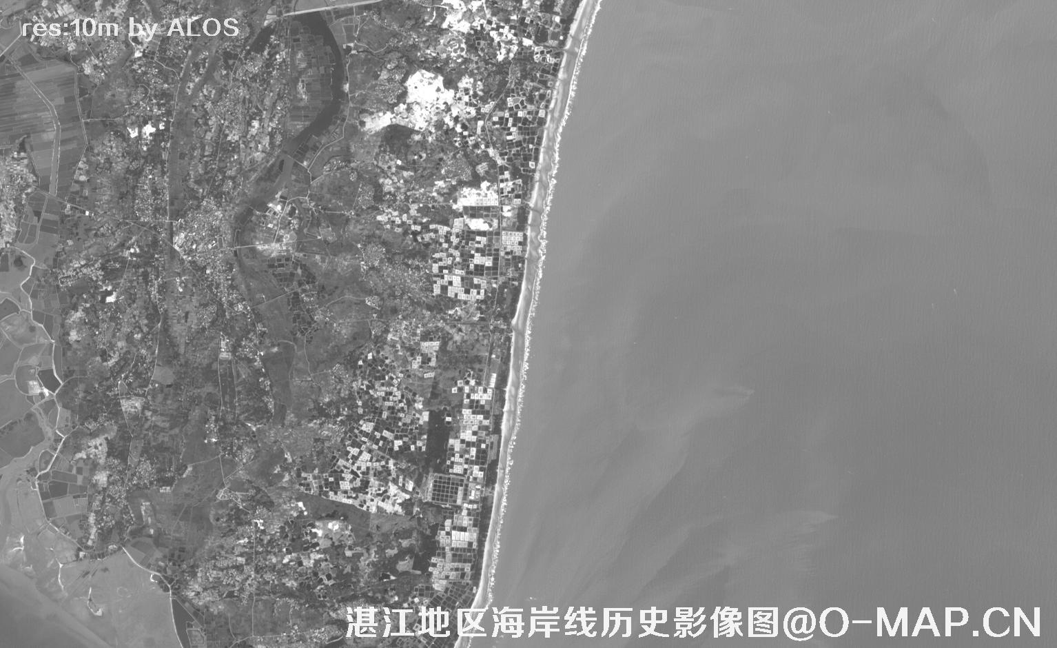 广东省湛江地区2010年海岸带历史卫星图