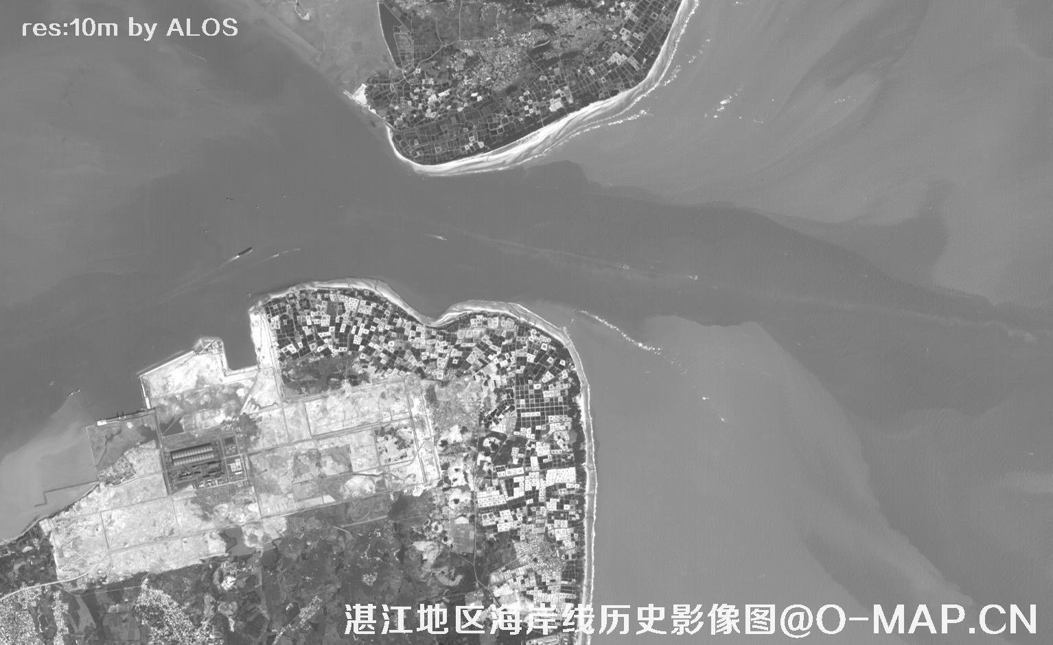 广东省湛江地区2010年海岸带历史卫星图