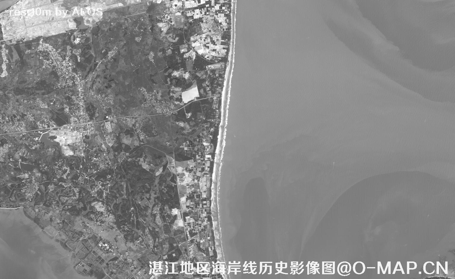 广东省湛江地区2010年海岸带历史卫星图