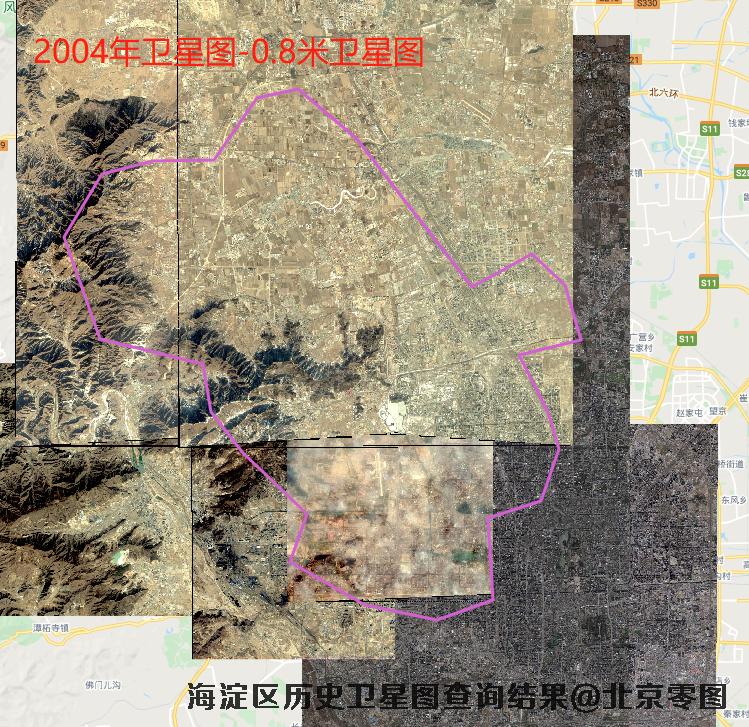 海淀区历史卫星图查询报告