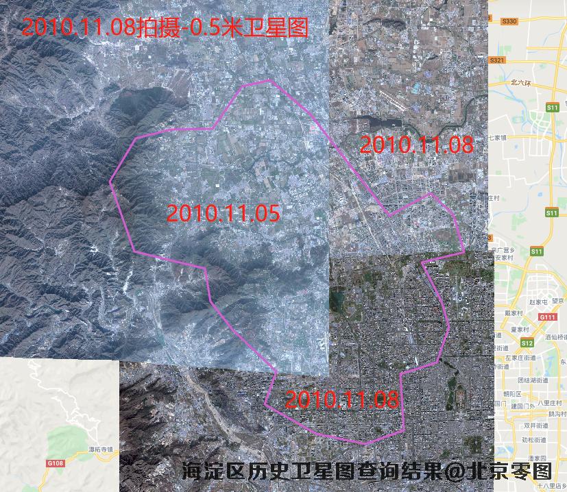 海淀区历史卫星图查询报告