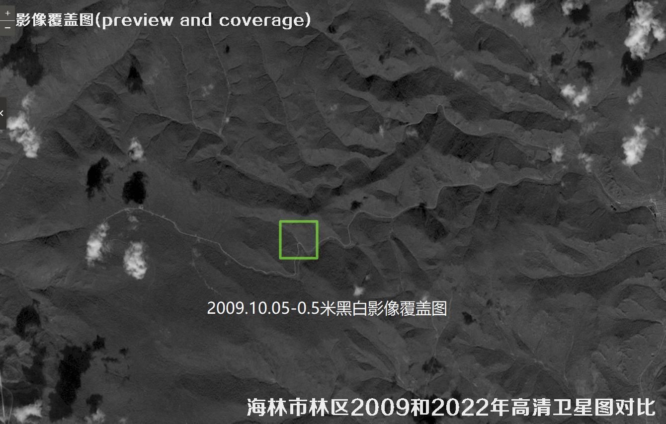 黑龙江海林市林区2009和2022年高清卫星图对比