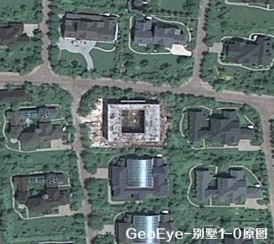别墅区卫星影像原图和HD超分清晰度对比