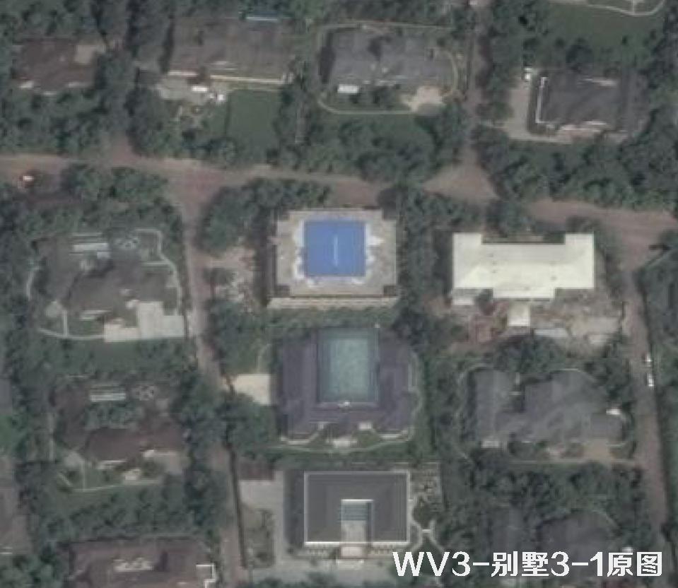 别墅区卫星影像原图和HD超分清晰度对比