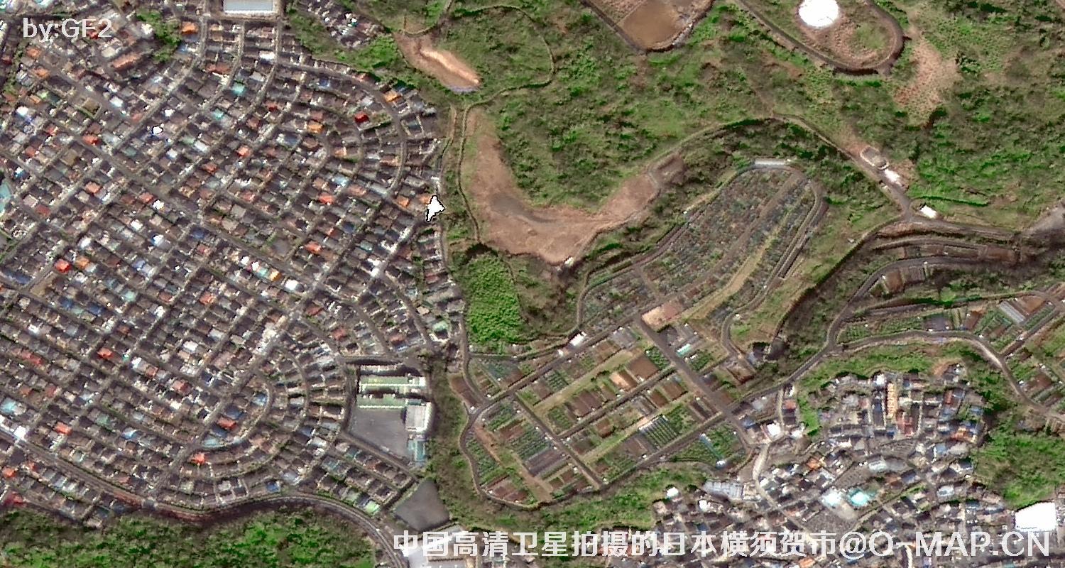 中国高分二号卫星拍摄的日本横须贺市
