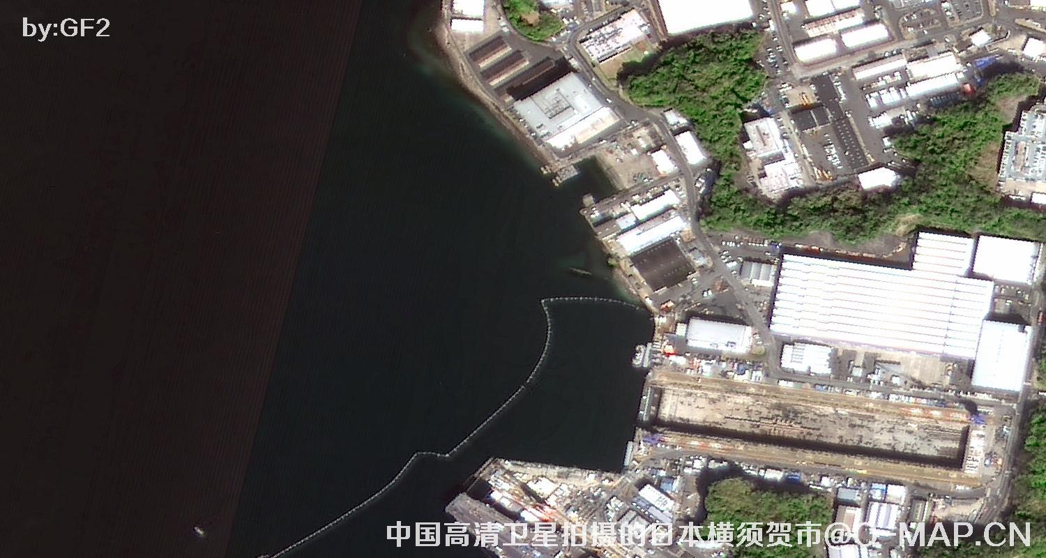 中国高分二号卫星拍摄的日本横须贺市