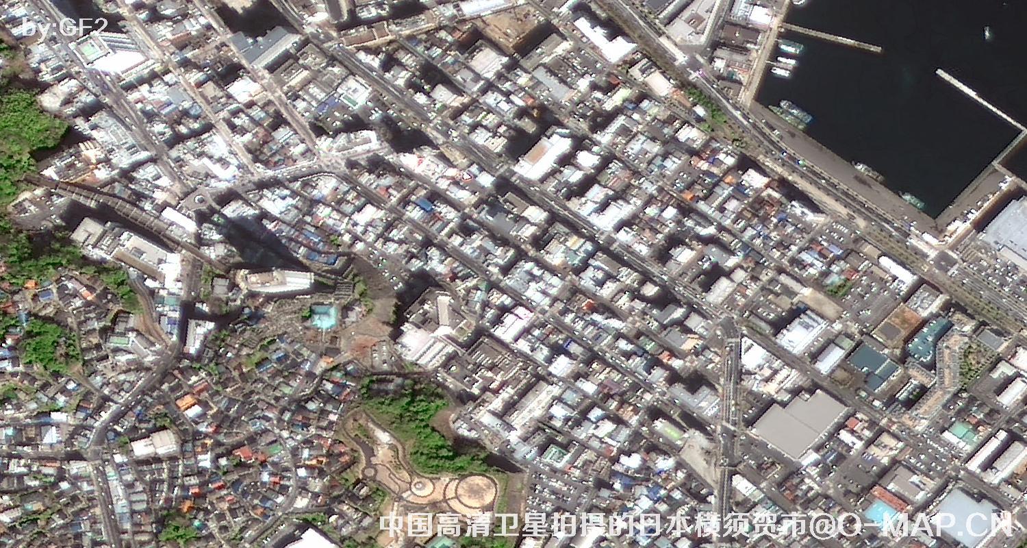 中国高分二号卫星拍摄的日本横须贺市