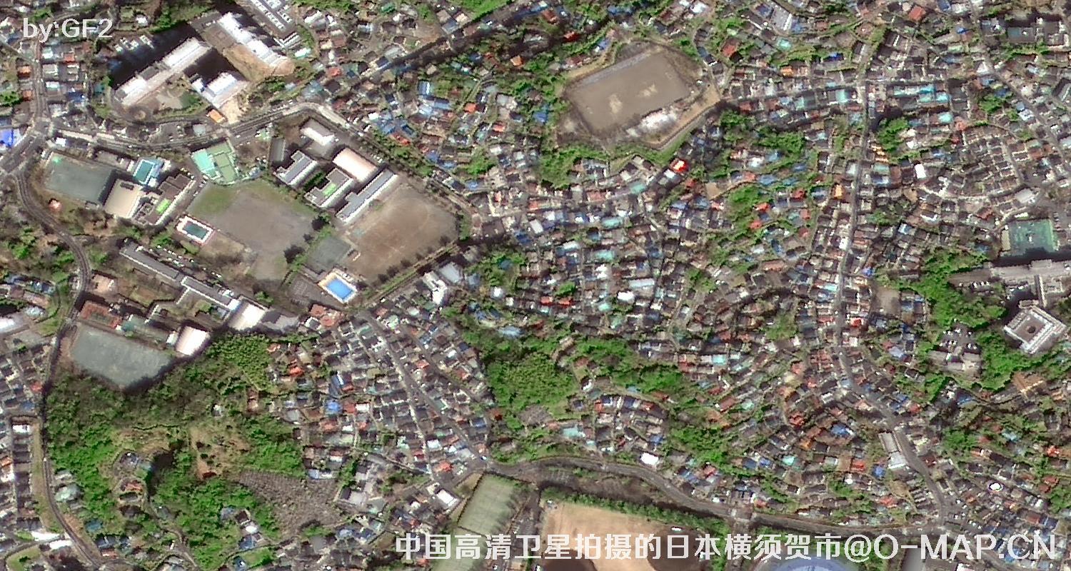 中国高分二号卫星拍摄的日本横须贺市