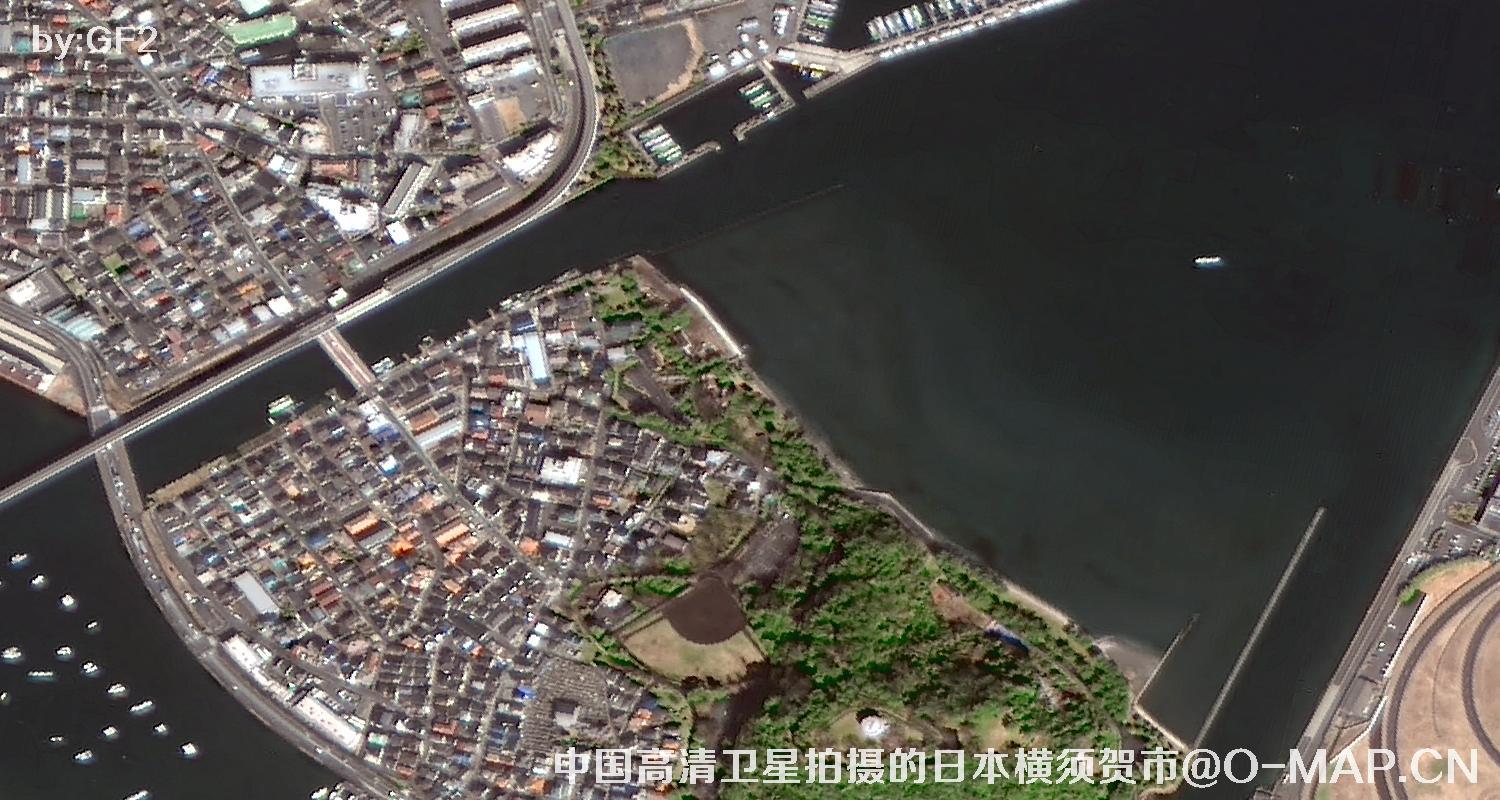 中国高分二号卫星拍摄的日本横须贺市