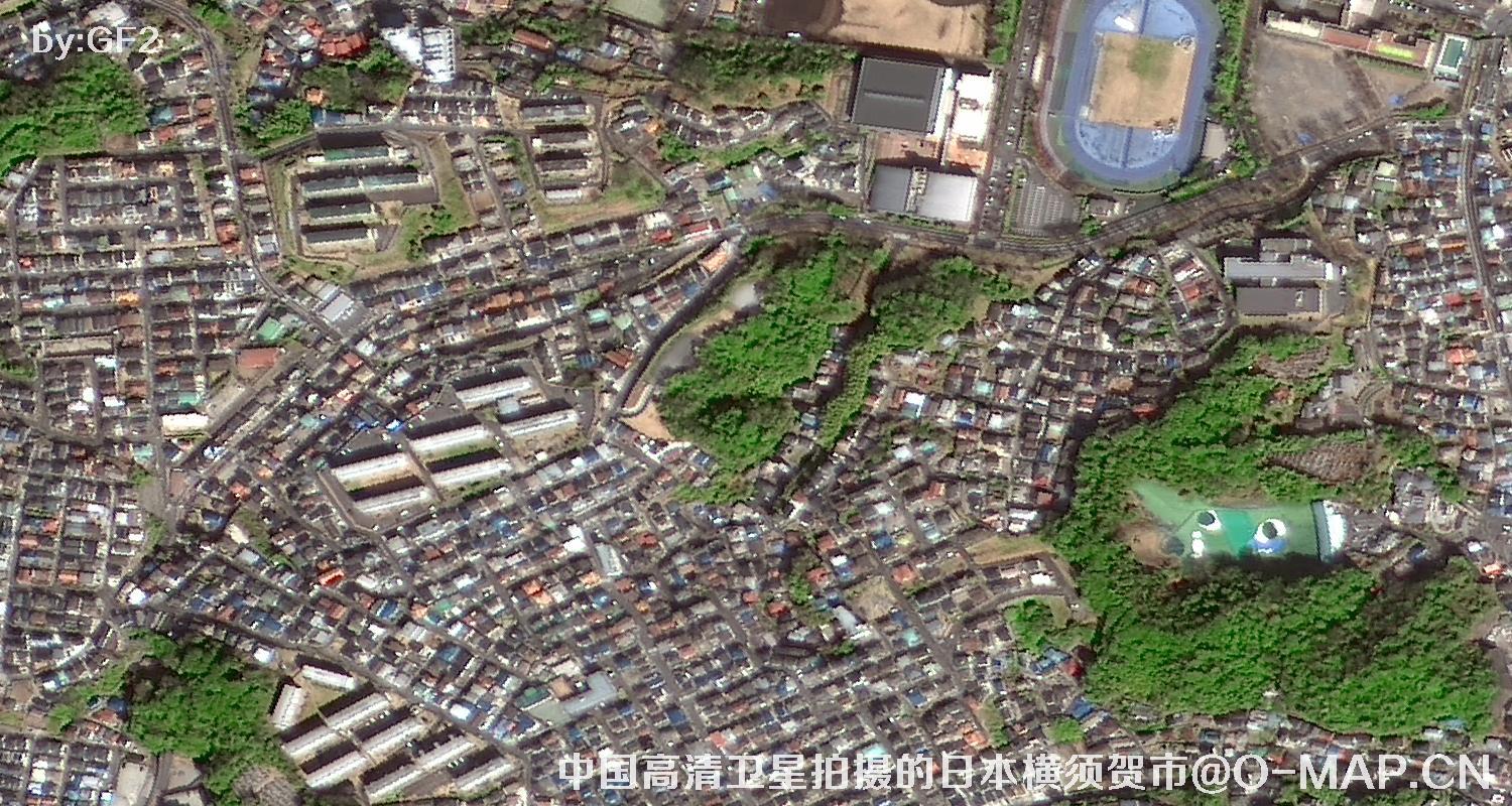 中国高分二号卫星拍摄的日本横须贺市