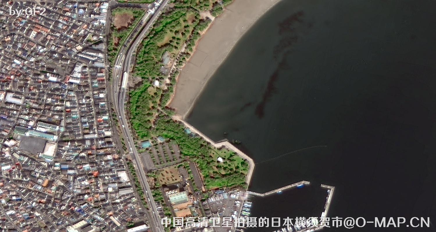 中国高分二号卫星拍摄的日本横须贺市
