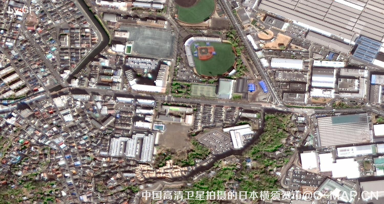 中国高分二号卫星拍摄的日本横须贺市