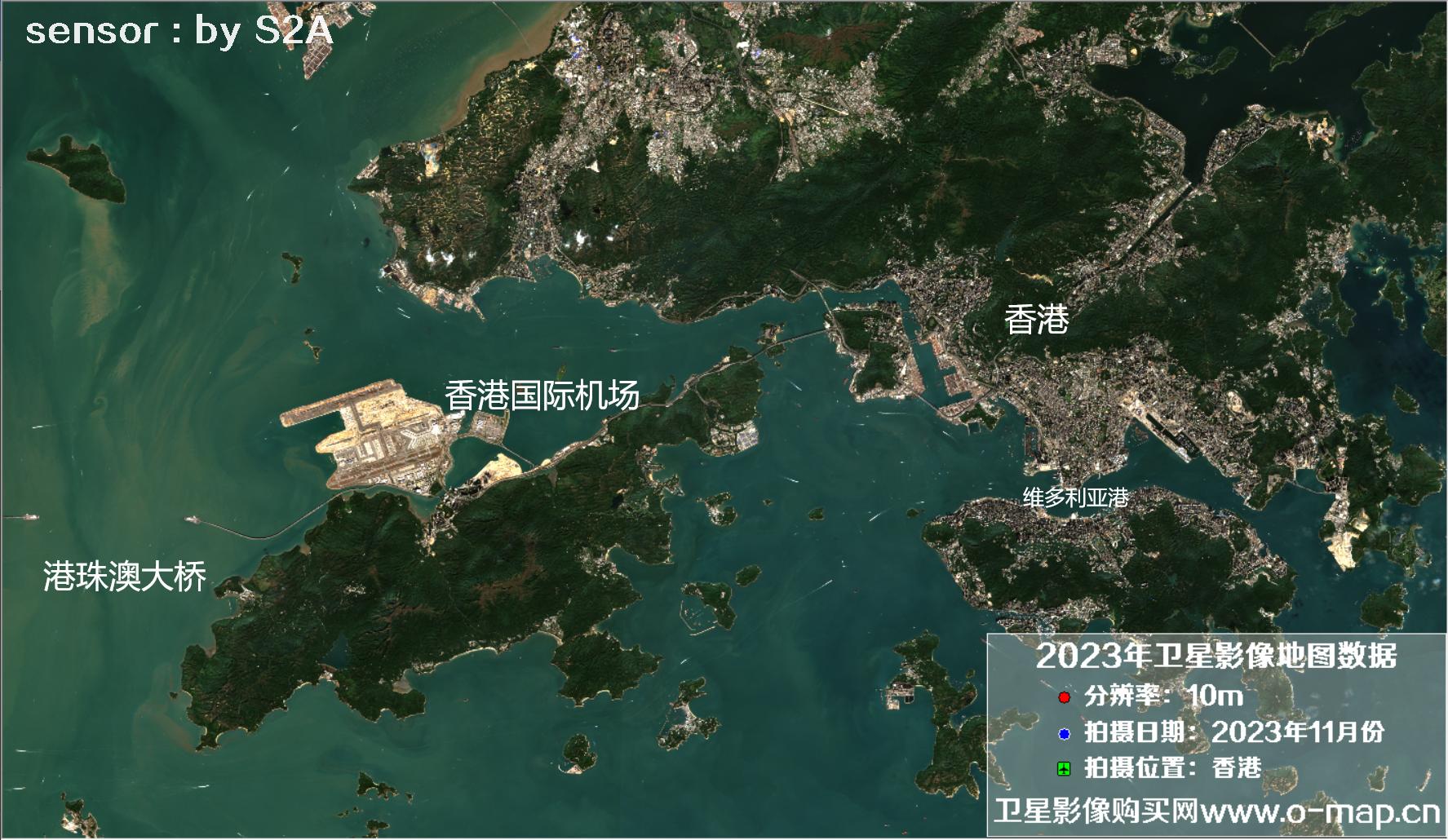 香港地区2023年11月份拍摄的10米哨兵卫星图