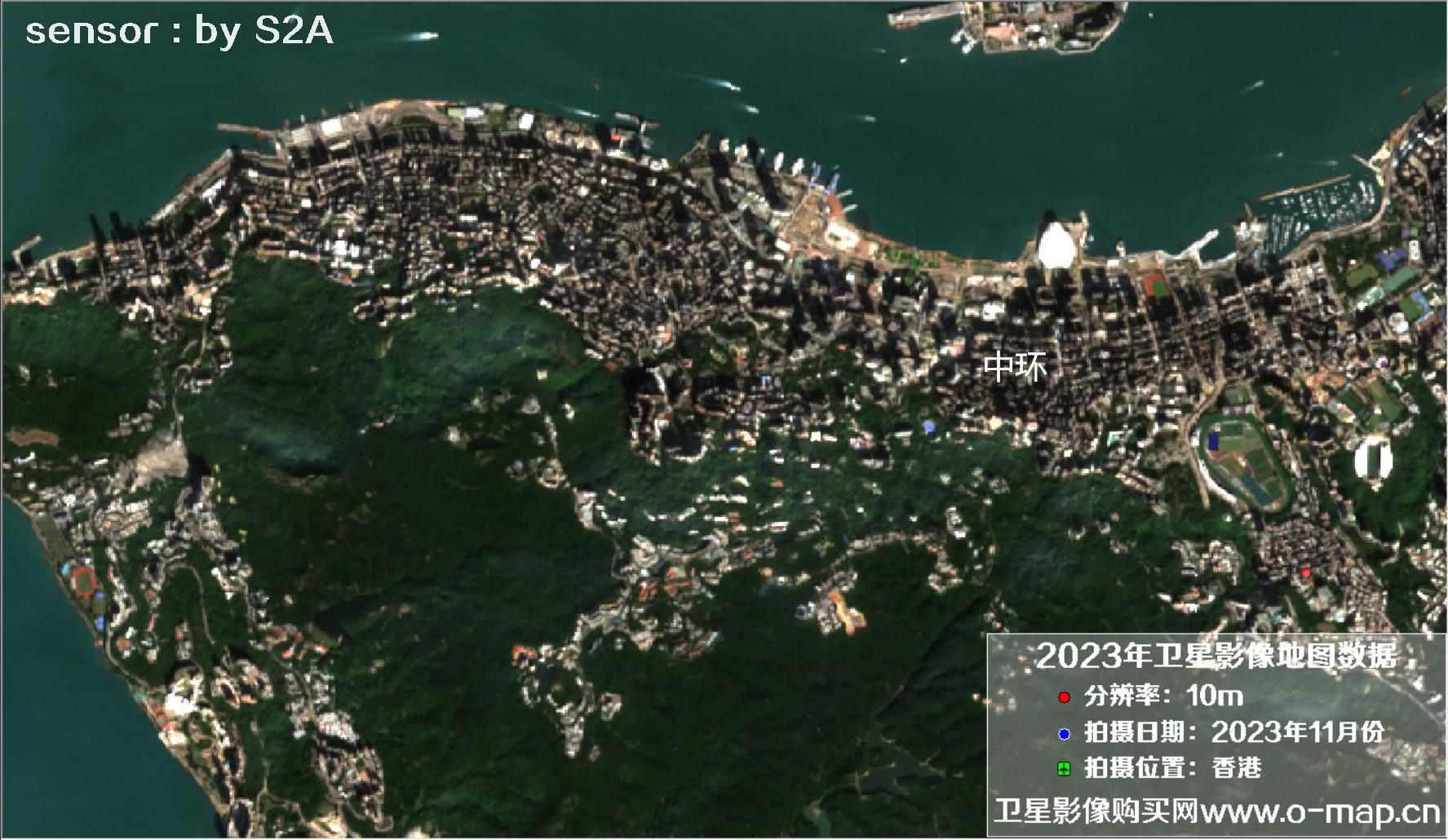 香港地区2023年11月份拍摄的10米哨兵卫星图