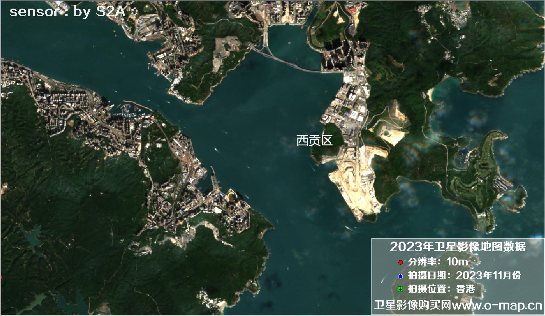 香港地区2023年11月份拍摄的10米哨兵卫星图