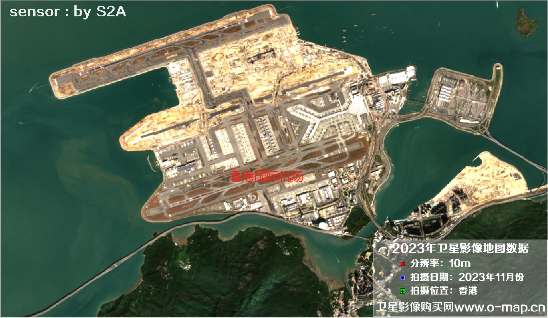 香港地区2023年11月份拍摄的10米哨兵卫星图