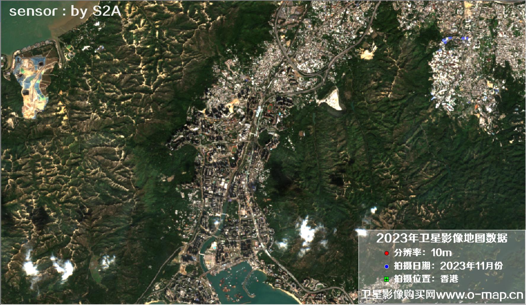 香港地区2023年11月份拍摄的10米哨兵卫星图