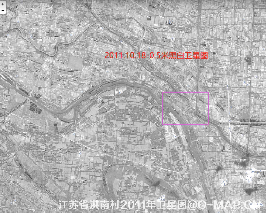 卫星拍摄的江苏省宿迁市洪南村2011年卫星图