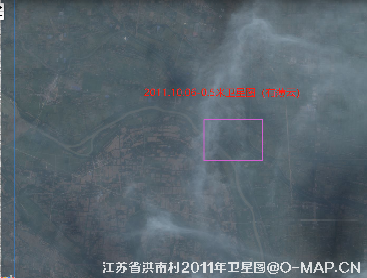卫星拍摄的江苏省宿迁市洪南村2011年卫星图