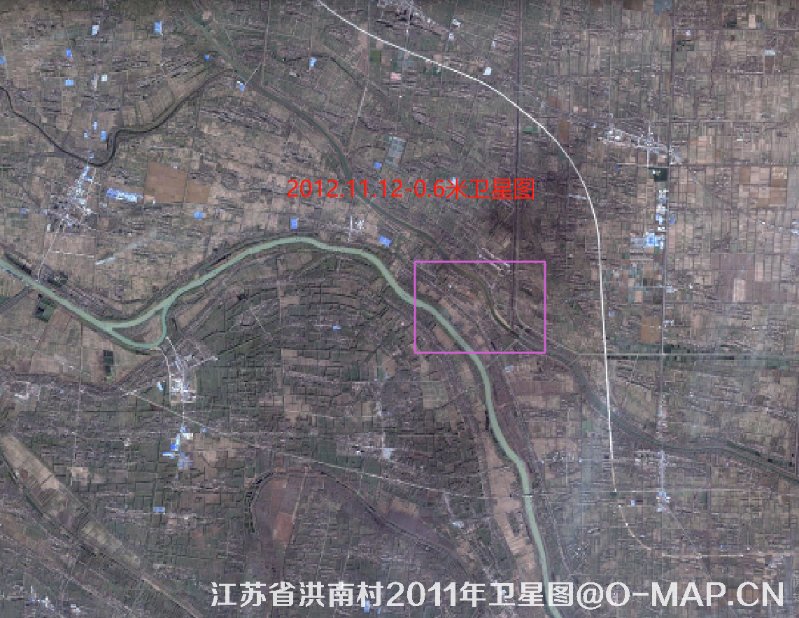 卫星拍摄的江苏省宿迁市洪南村2011年卫星图