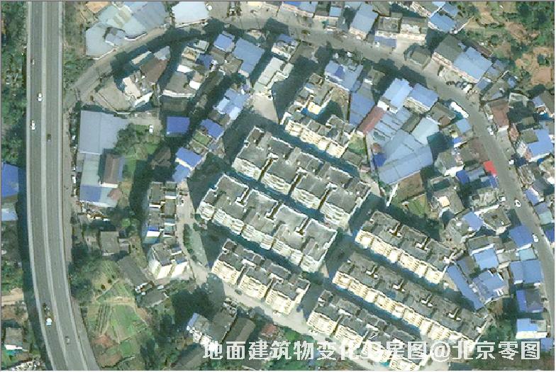点击查看大图 地面建筑物变化卫星图