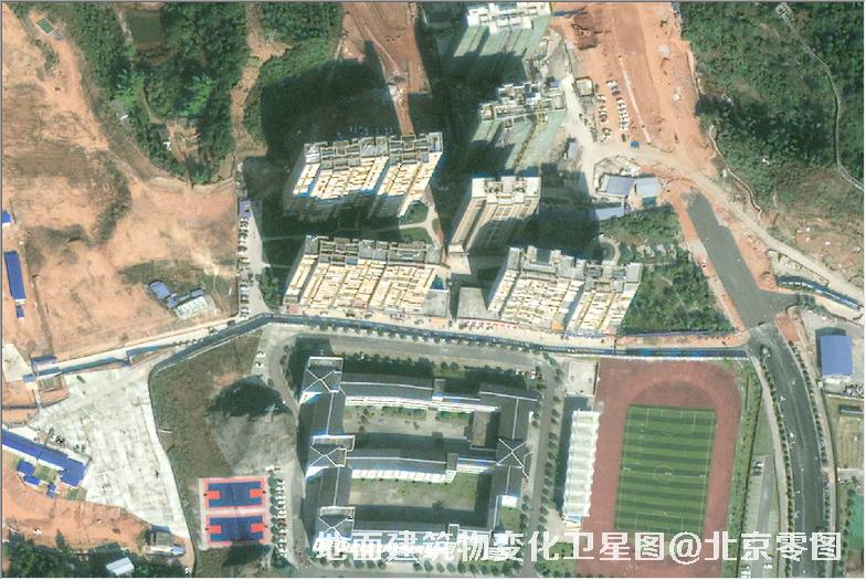 点击查看大图 地面建筑物变化卫星图