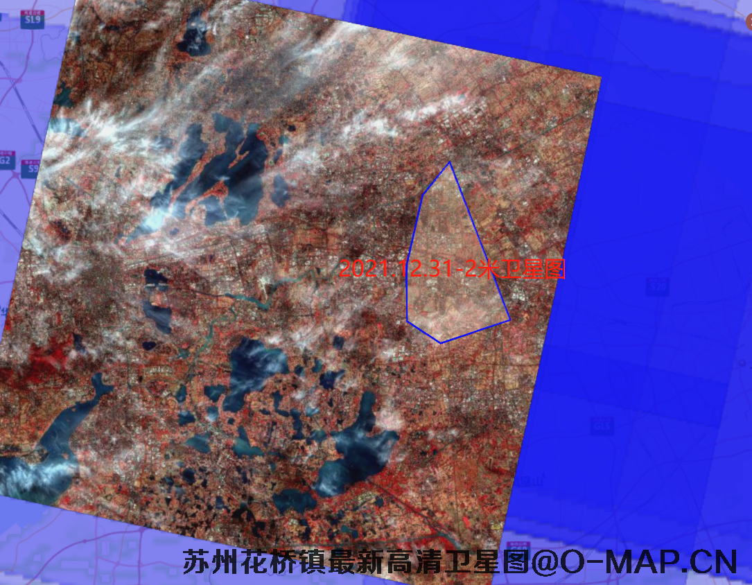 高分一号卫星2021年12月份拍摄的苏州市花桥镇2米卫星图