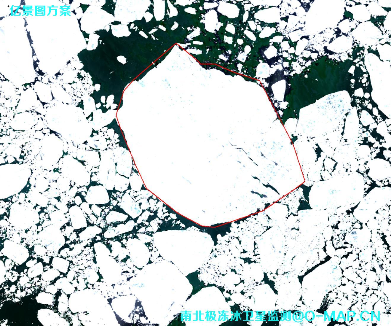 卫星影像冰冻监测示例-卫星影像拍摄的北极冰冻雪山卫星图片