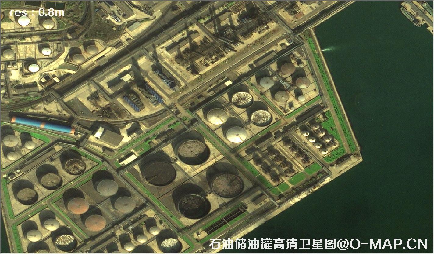 高分辨率卫星拍摄的石油储蓄罐卫星图片