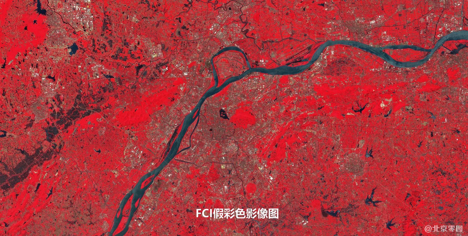 江苏省南京市2021年5月份FCI假彩色卫星图