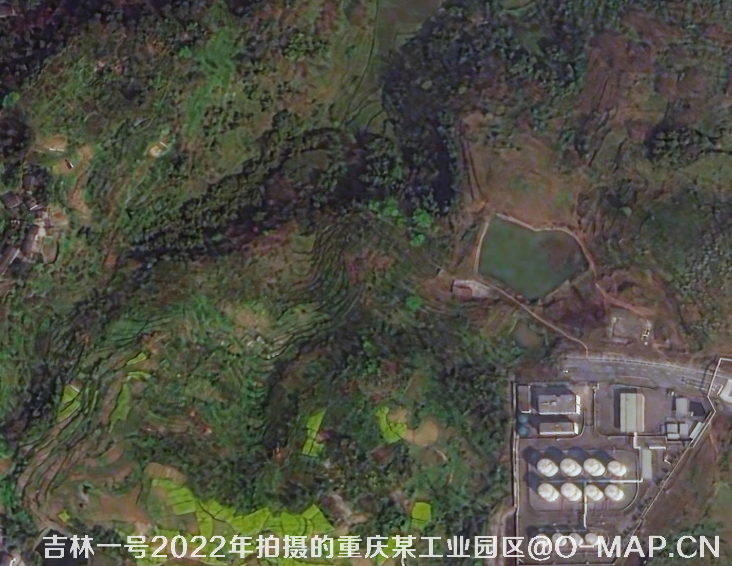 吉林一号卫星2022年3月份拍摄的重庆市某工业园区