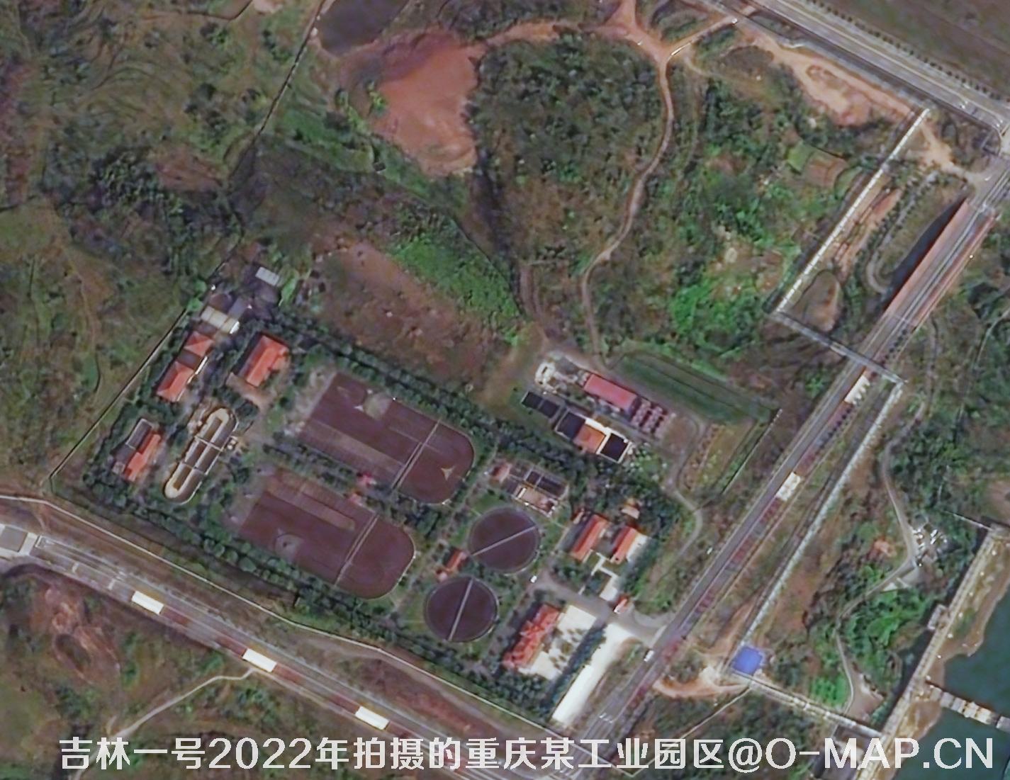 吉林一号卫星2022年3月份拍摄的重庆市某工业园区
