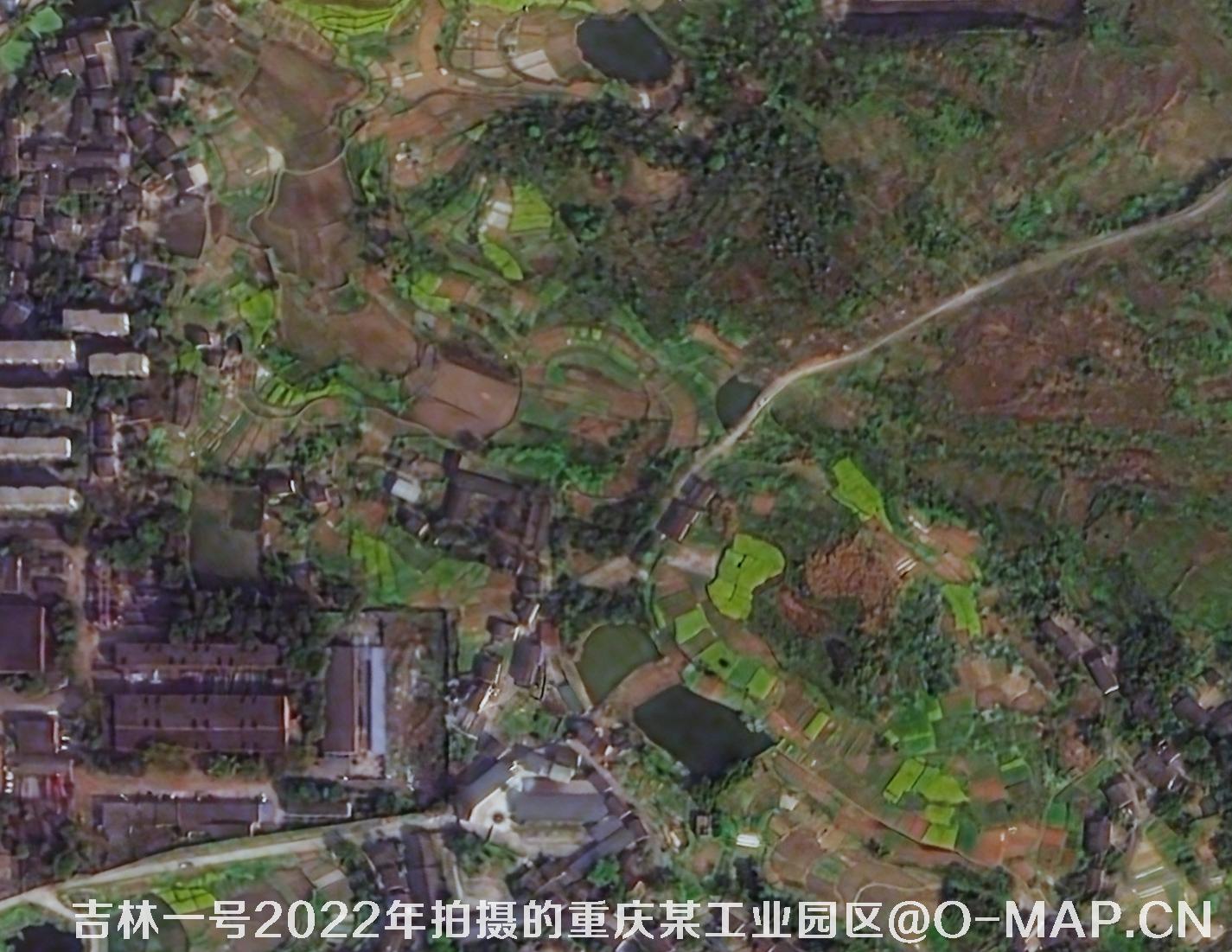 吉林一号卫星2022年3月份拍摄的重庆市某工业园区