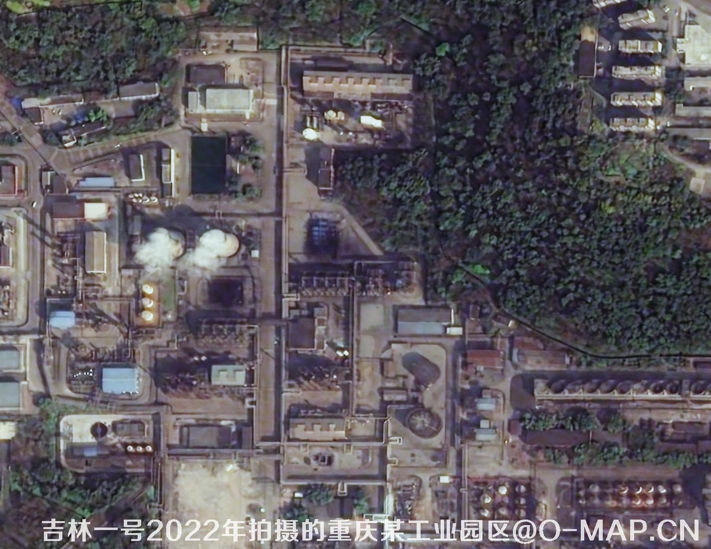 吉林一号卫星2022年3月份拍摄的重庆市某工业园区