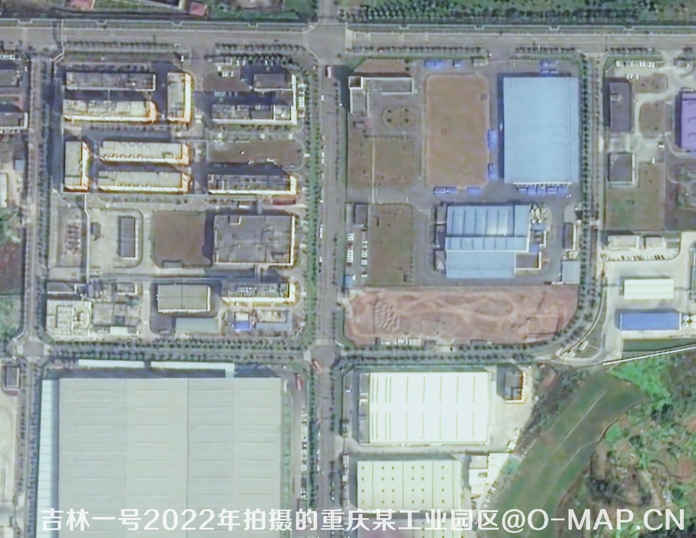 吉林一号卫星2022年3月份拍摄的重庆市某工业园区