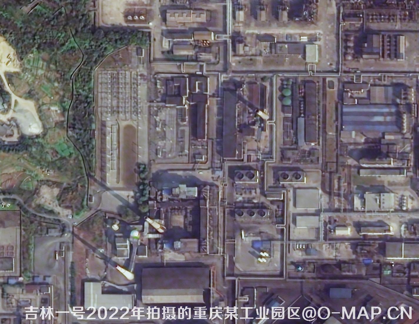 吉林一号卫星2022年3月份拍摄的重庆市某工业园区