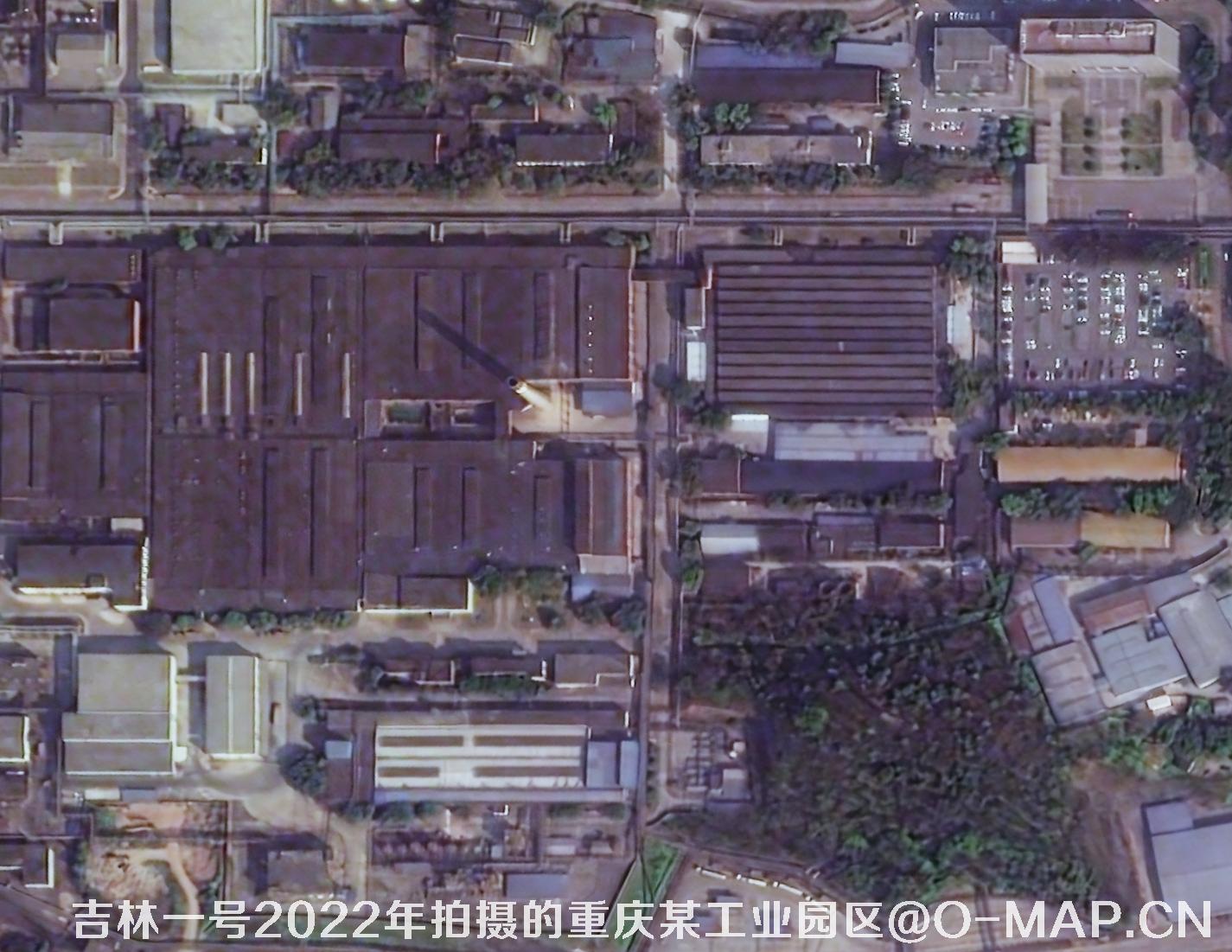 吉林一号卫星2022年3月份拍摄的重庆市某工业园区