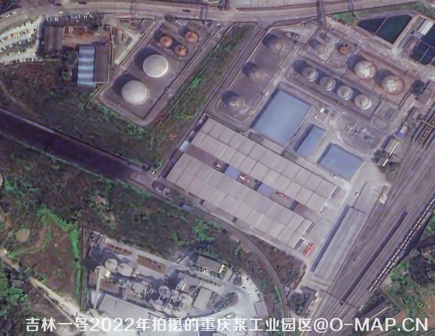 吉林一号卫星2022年3月份拍摄的重庆市某工业园区