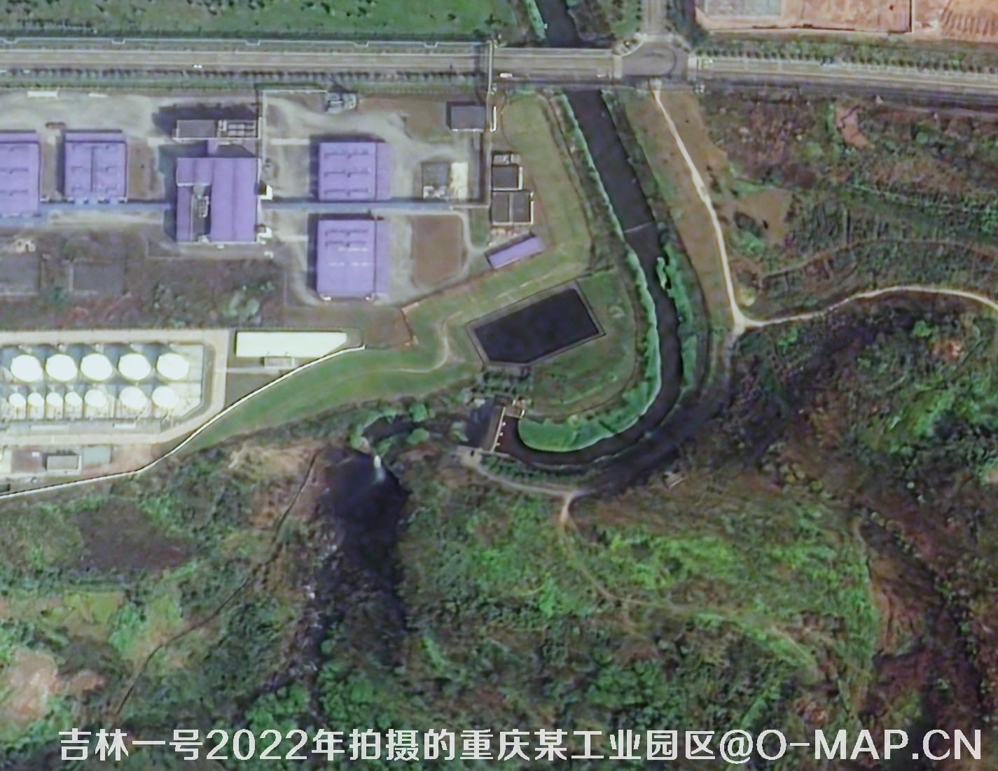 吉林一号卫星2022年3月份拍摄的重庆市某工业园区