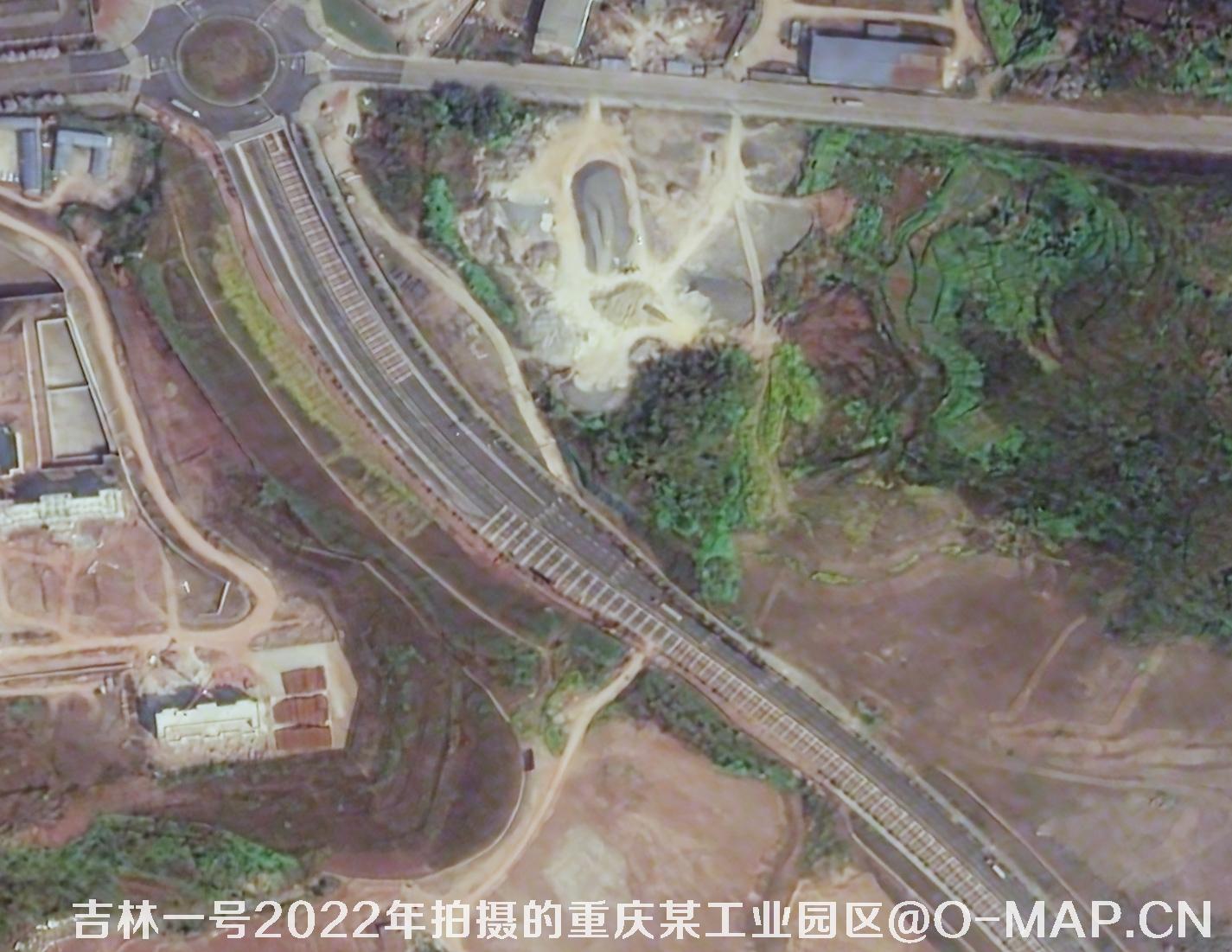 吉林一号卫星2022年3月份拍摄的重庆市某工业园区