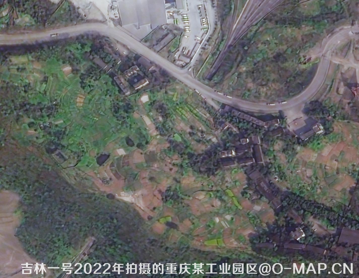 吉林一号卫星2022年3月份拍摄的重庆市某工业园区