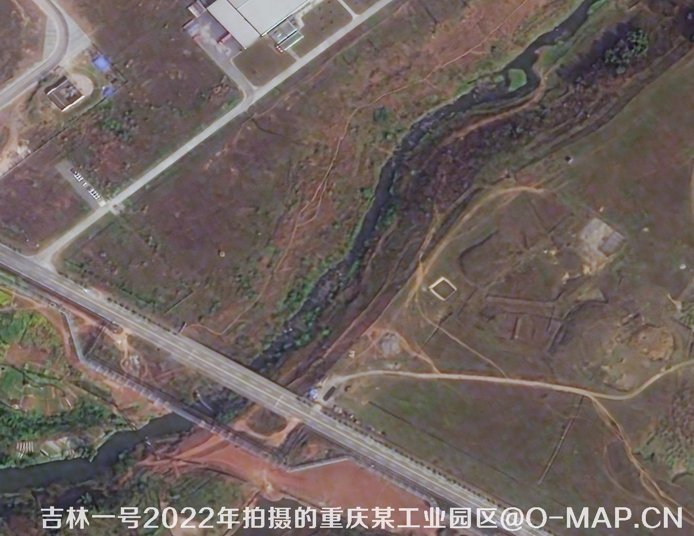 吉林一号卫星2022年3月份拍摄的重庆市某工业园区
