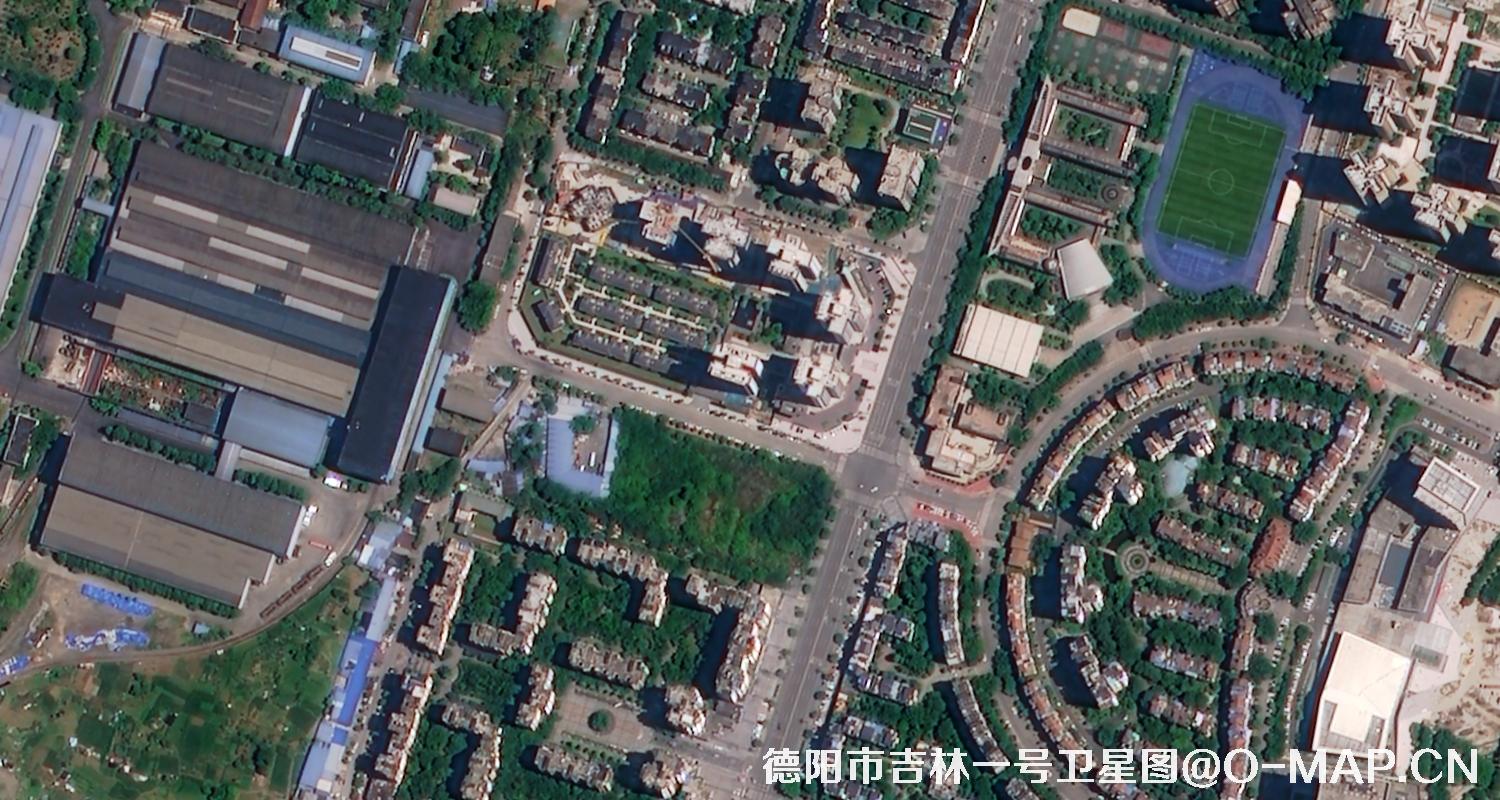 0.75米分辨率吉林一号卫星拍摄的四川省德阳市2022年最新影像图